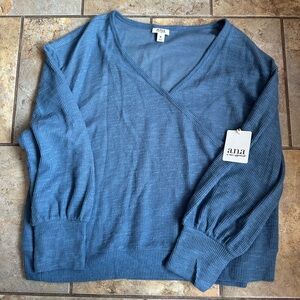 a.n.a Women's V-Neck Sweater in Blue